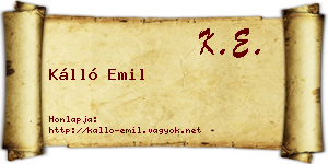 Kálló Emil névjegykártya