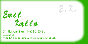 emil kallo business card