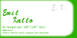 emil kallo business card
